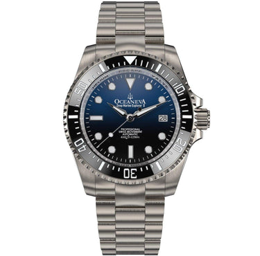 Oceaneva Deep Marine Explorer II1250M Titanium Watch Blue Black - BKIIHBLBTT Automatic watches, Blue and black dial, mens titanium watch, Titanium Watch, titanium watches for men